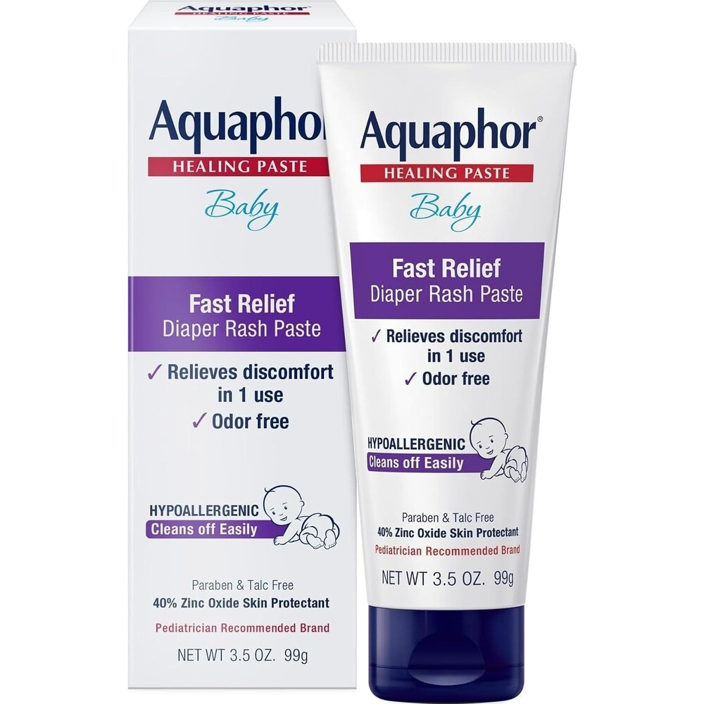 Aquaphor Healing Paste Baby Diaper Fast Relief Rash Paste with Zinc Oxide 3.5 oz